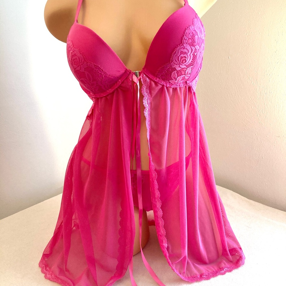French Affair Lingerie Babydoll Chemise Panties
